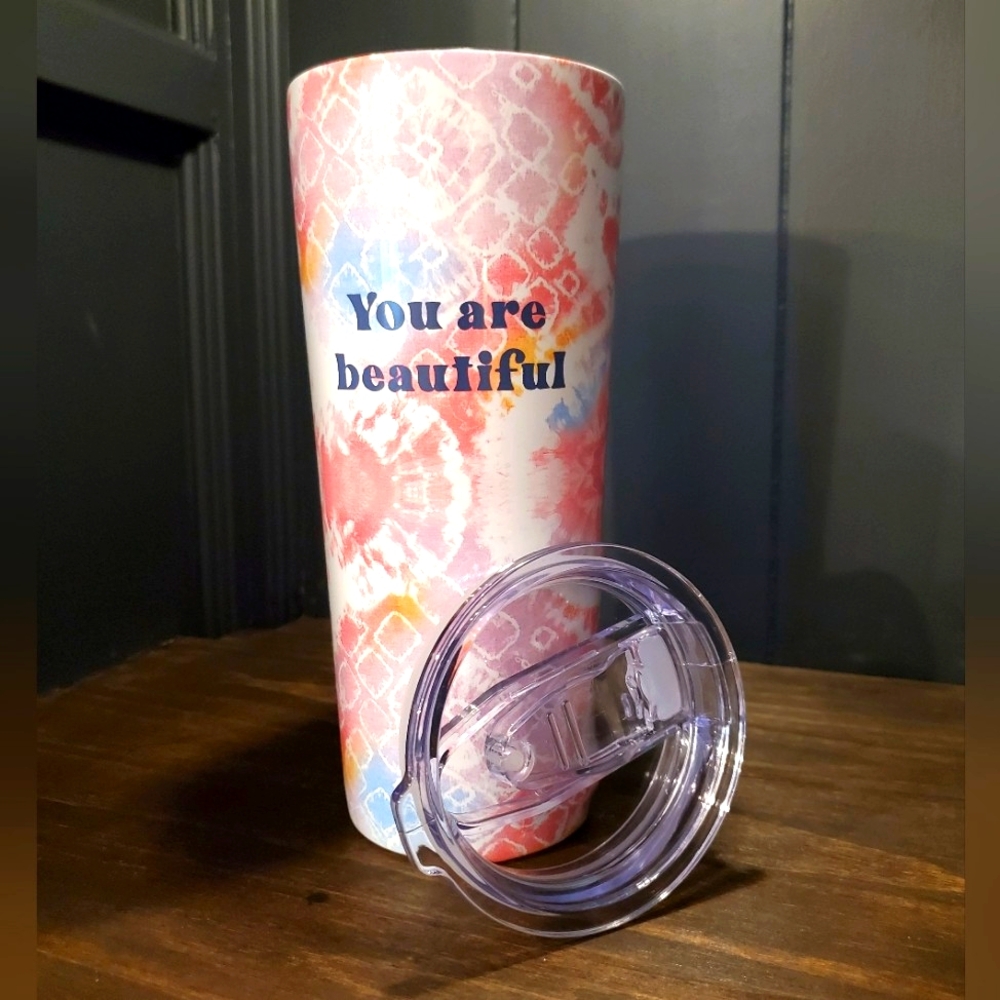 NWT Double Wall Stainless Steel "You are beautiful" Chill Drink Tumbler